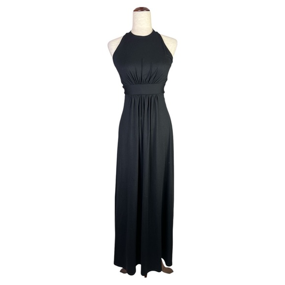 SUSANA MONACO NWT WOMEN’S HIGH NECK LOW BACK BLACK MAXI DRESS SZ S - Picture 4 of 10